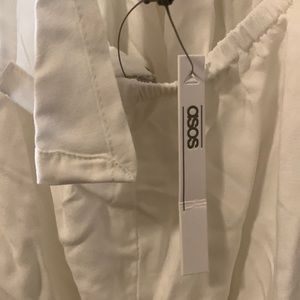 White coverup/beach dress with tied back